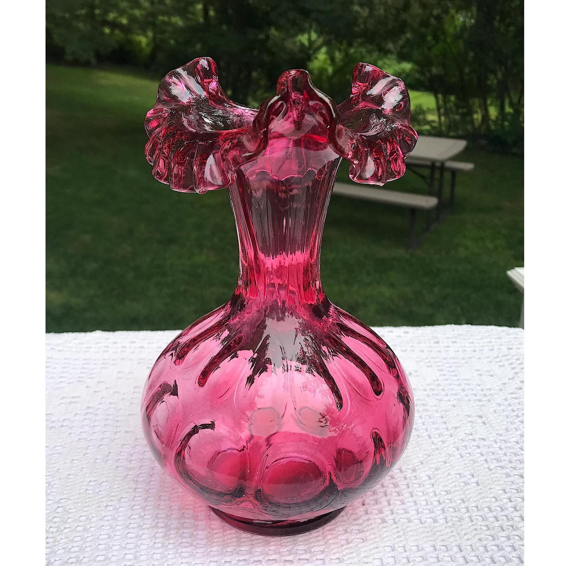 Fenton Pink Coin Dot - Etsy