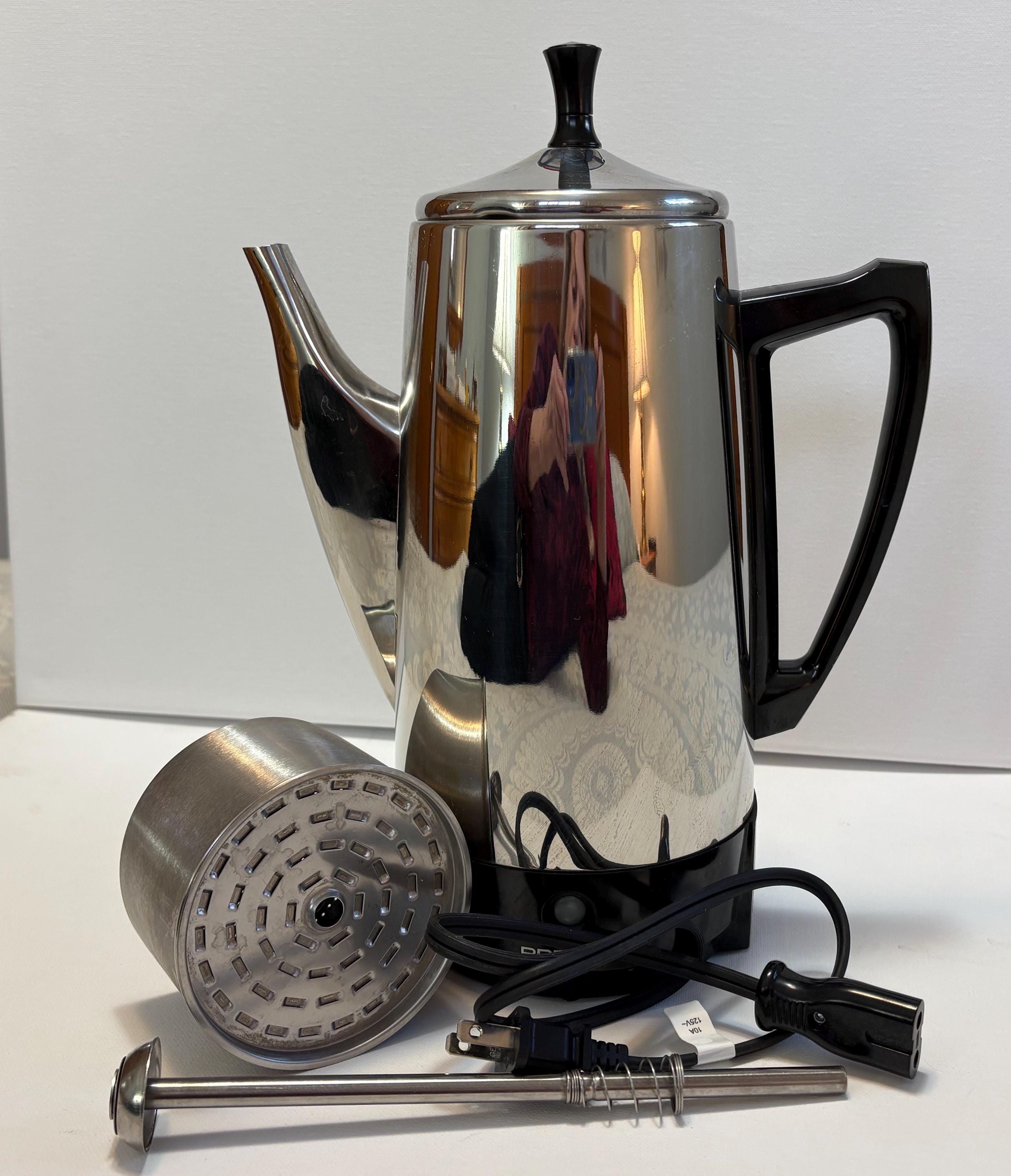 1960年代　PRESTO コーヒーポット　スペーシエイジ　ミッドセンチュリー Presto Electric Coffee Percolator Maker Pot 12 Cup 0281105