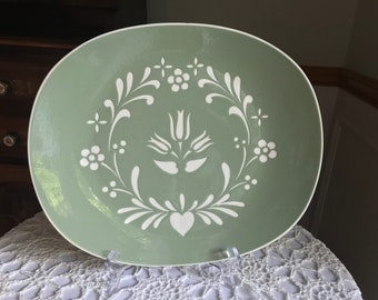 Harker Pottery Provincial Tulip Green Platter Wall Display Console