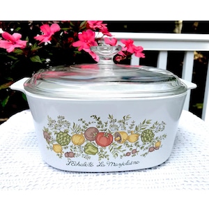 Corning Pyrex CLEAN EXCELLENT Spice Of Life 3 Quart A 3 B Casserole And Lid A 9 C L&#39;Echalote La Marjolaine
