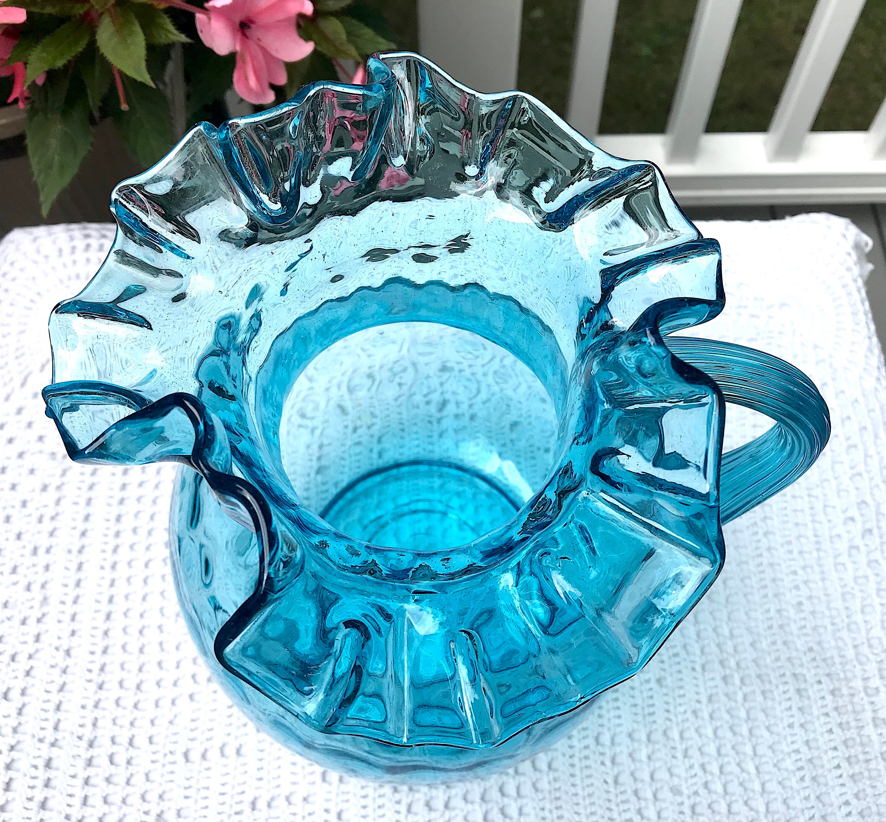 フェントンドットブルーベース Fenton Art Glass 9