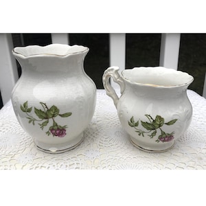 Antieke buffelaardewerk Cairo Rose scheermok en wasbeker