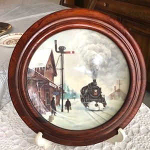 Canadian National Railway CNR 9 3/8&quot; Plate Framed Theodore Xaras Fifteen Below 1988