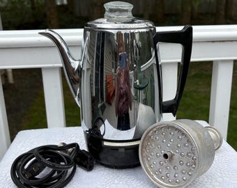 General Electric 9 Cup Coffee Percolator 16P12 1959 - 1963 CLEAN COMPLETE WORKING!