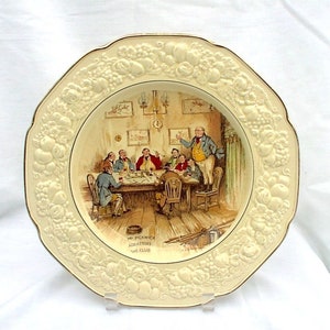 Crown Ducal Bar Szenen Stanmore Wandteller Herr Pickwick Adressen Der Club 1920er Jahre Antique Embossed Fruit Gold