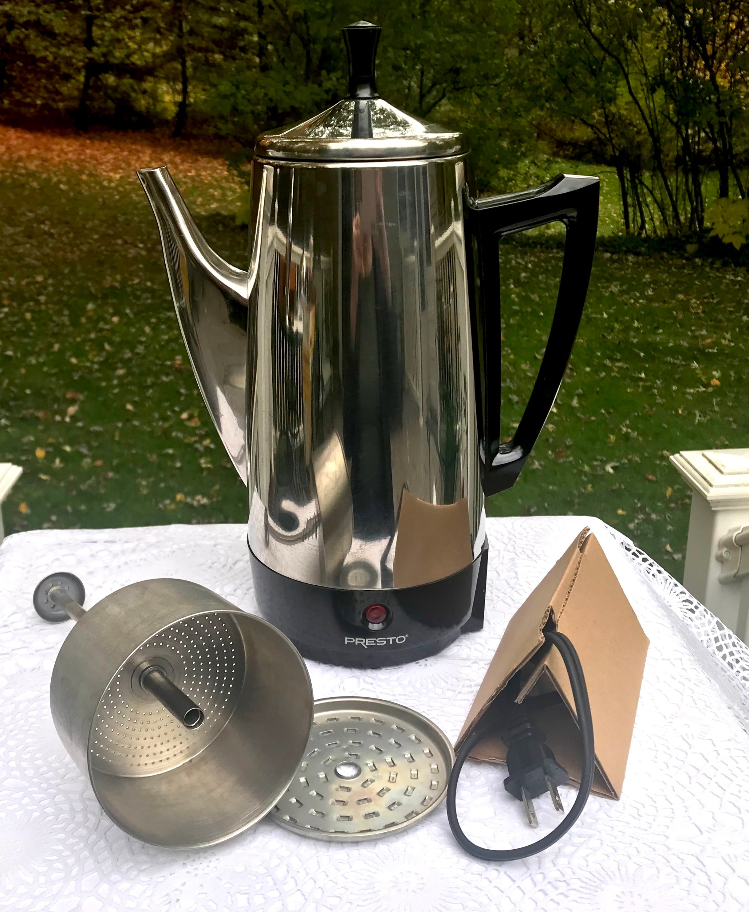 Vintage MINI Presto 6 Cup CHROME Electric Percolator Coffee Pot