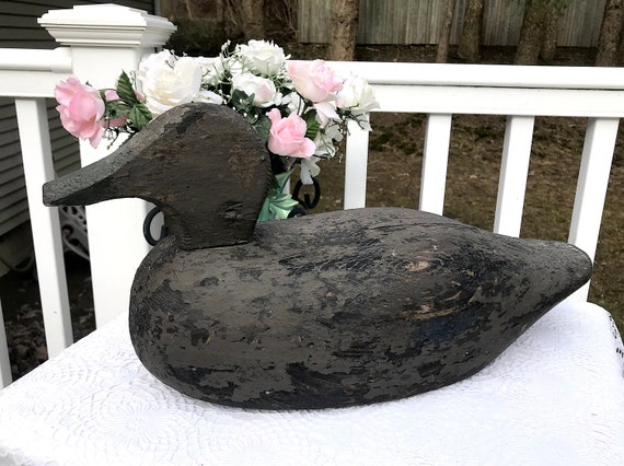 Leurre Canard En Bois Antique Vintage - Décoration Ou Collection - Occasion En Bon État