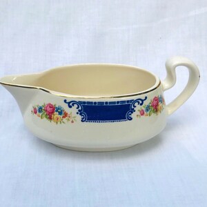 Homer Laughlin Majestic Blue W638 Gravy Sauce Boat Pitcher