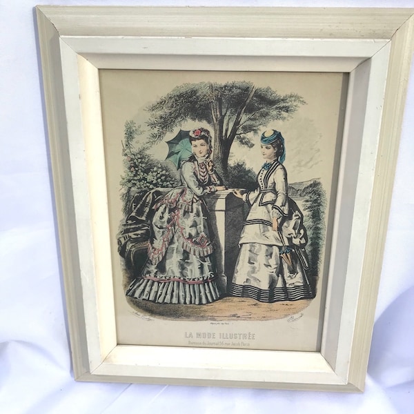 La Mode Illustree French Fashion Victorian Print Framed