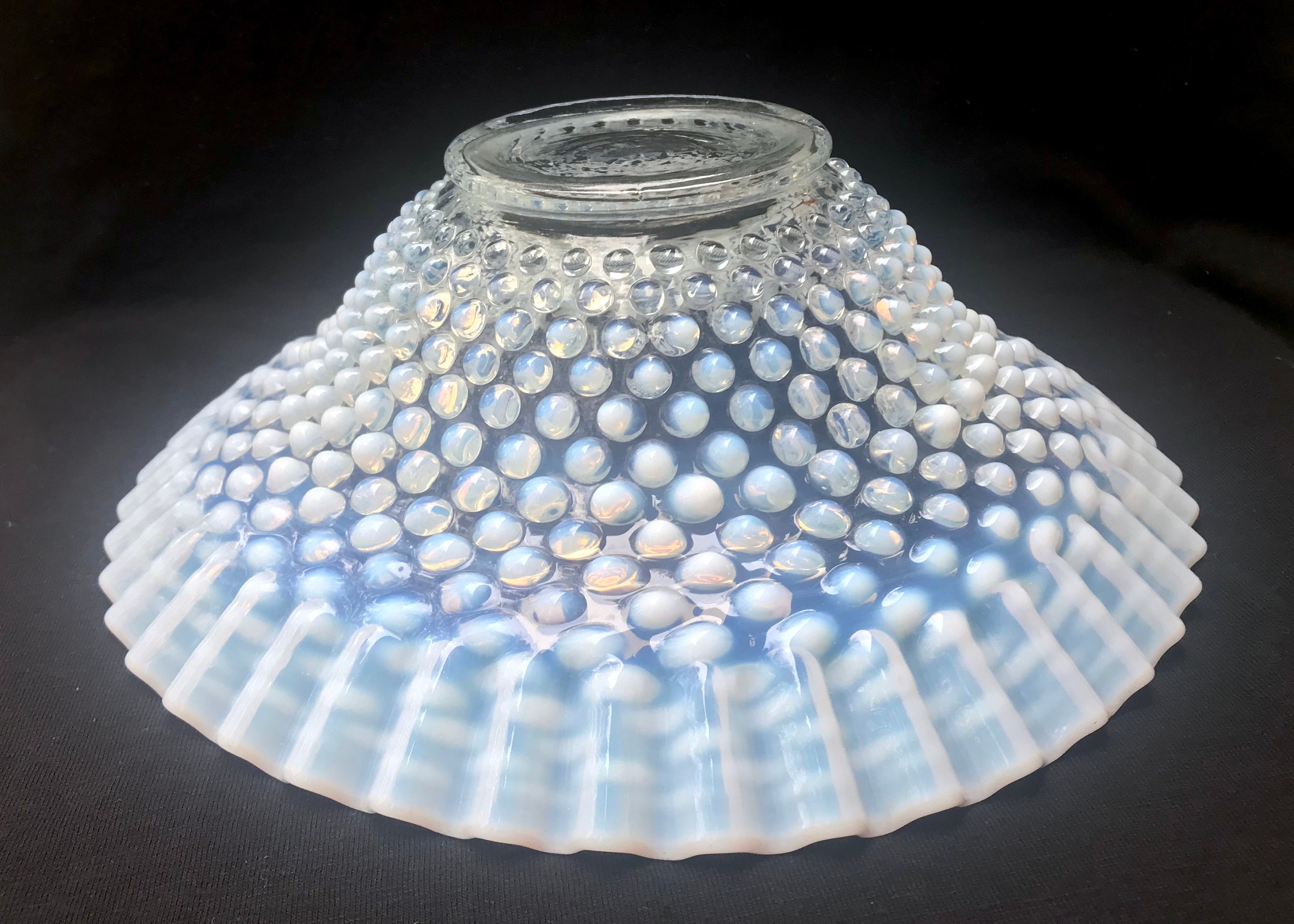 フェントン アートガラス フレンチ オパールセント ホブネイル フレア