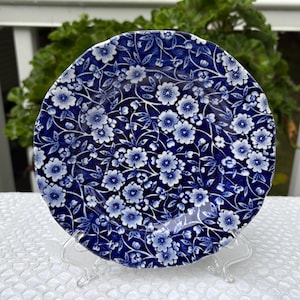 Crownford China Calico  Blue 6&quot; Bread Dessert Plates  Staffordshire England 5 Available