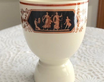 Vintage Syracuse China Egg Cup Greek Etruscan Dancers Black Brown Atlanta Biltmore Hotel