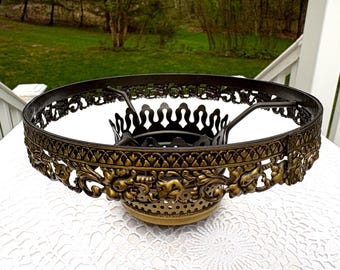 Antique Brass Ornate Lamp Ring 7 Inch Fitter