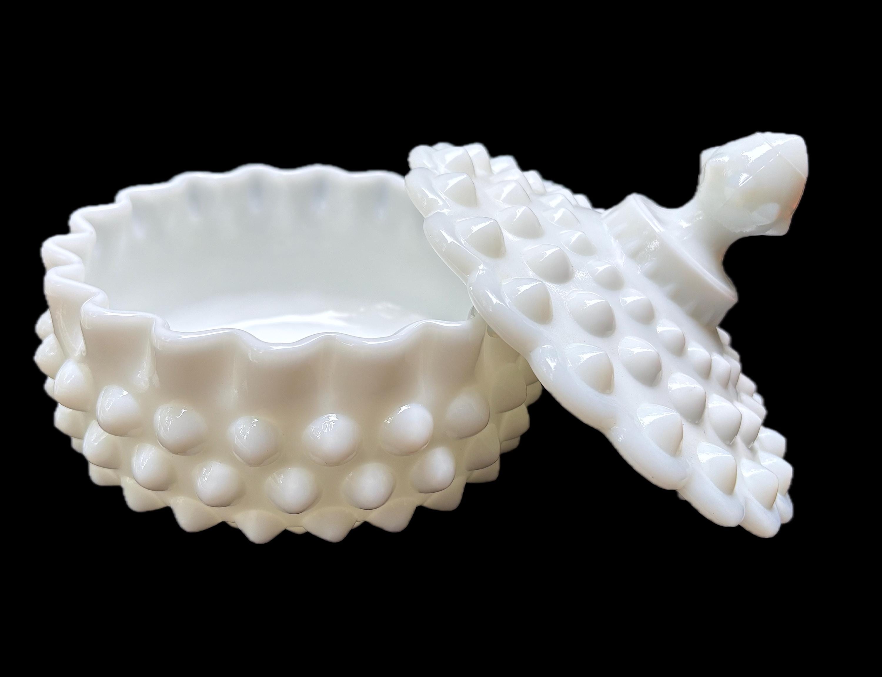 フェントン蓋付きミルクガラス フェントンアート ミルクガラス ホブネイル 3883 MI 蓋付きジャー