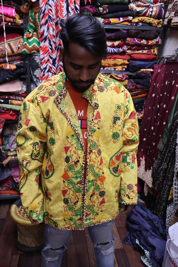 Banjara Jacket Embroidered Coat Yellow Color Embroidered Coat