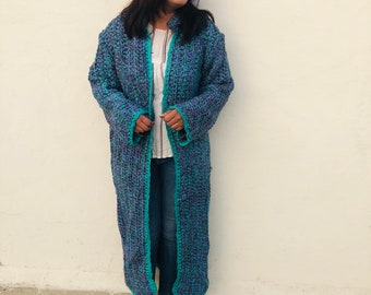 Crochet jacket / Crochet Coat /Boho Hippie / Colorful / hand knitted coat / Vintage / Granny jacket / Crochet Coat / Handmade Crochet