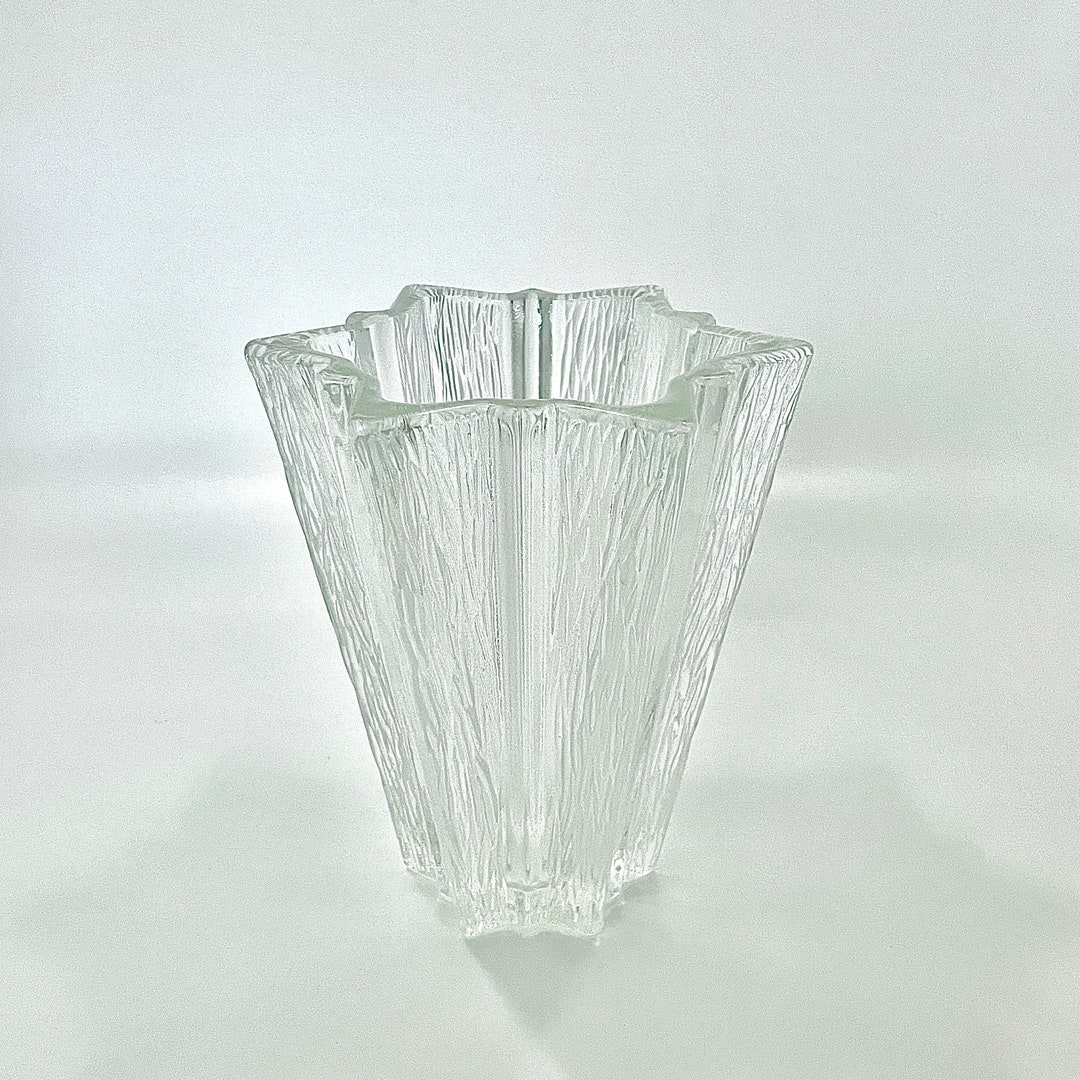 Vintage Pierre Davesn Daum Star Shaped Clear Glass Vase Etsy