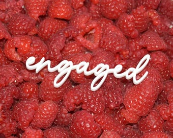 Engaged Cake Charm | Acrylic Engaged for Vintage Style Cake