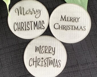 Merry Christmas Cookie Embosser Stamp. Merry Christmas Cookie. Raised cookie embosser, Icing Fondant Stamp. Christmas Stamp. ACRYLIC