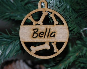 Personalised Christmas Bauble, Custom Name Ornament, Pet Design, Modern Christmas Decoration, Acrylic