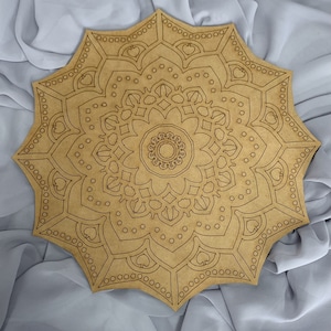 Mandala-kleurplaat. Volwassen kleuren. DIY-muurkunst. DIY-ambacht. Cadeau voor alle leeftijden. Meerdere maatopties. 20 cm, 30 cm.