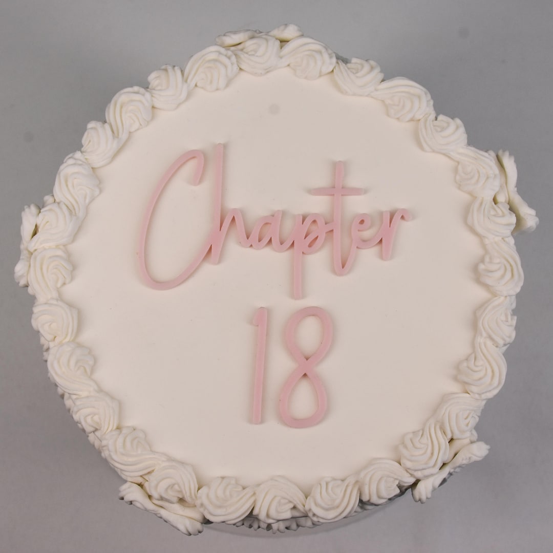 Chapter Cake Charm | Chapter Age Cake Topper | Acrylic Cake Plaque Any ...