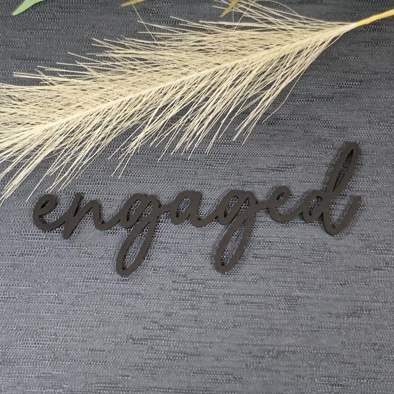 Engaged Cake Charm | Acrylic Engaged for Vintage Style Cake - Etsy ...