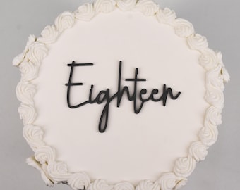 Eighteen Cake Charm | 18th Birthday Cake Plaque | Acrylic Happy 18th