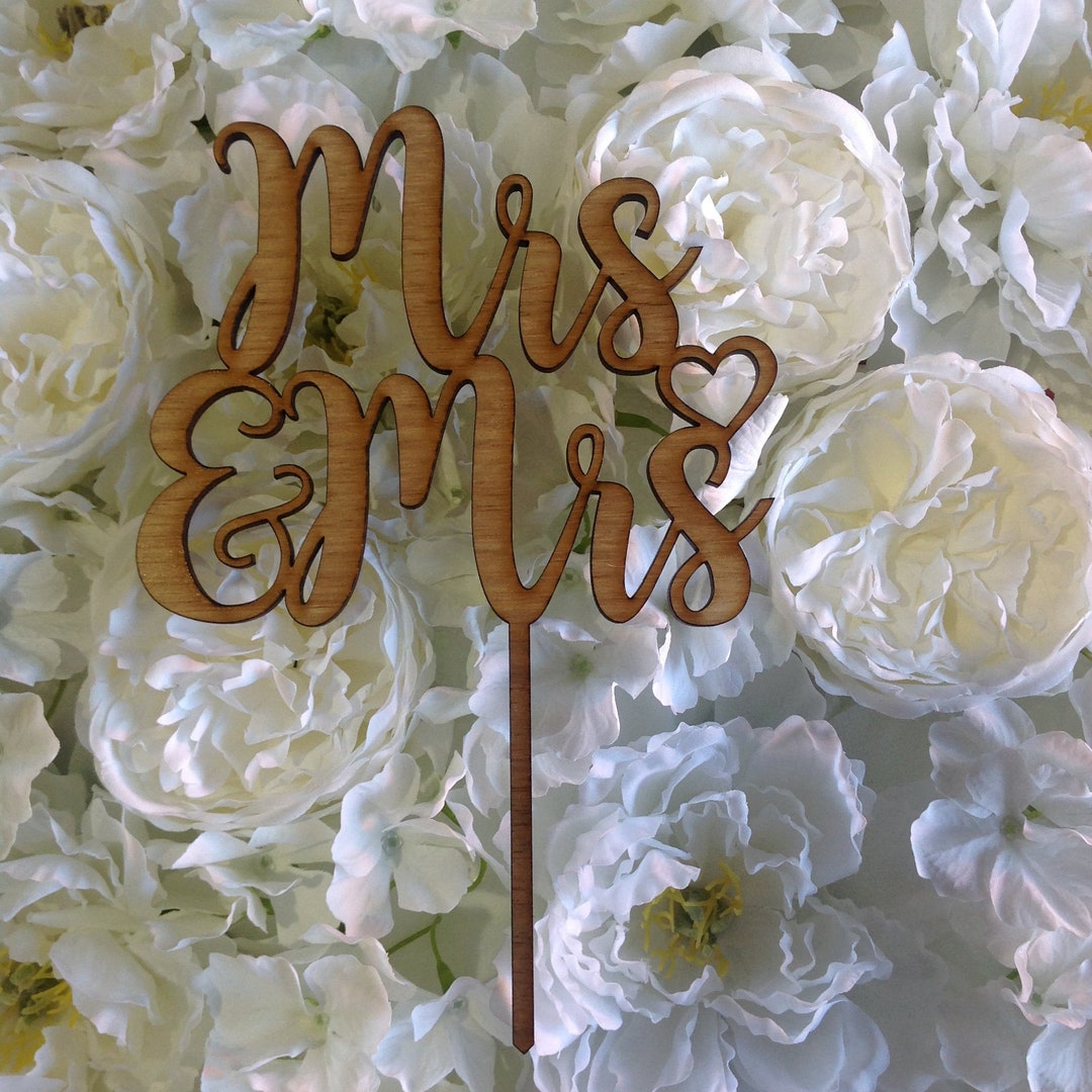 Mrs & Mrs Cake Topper, Wedding Cake Topper, Marriage Cake Toppers...