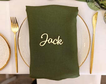Gold Mirror Wedding Place Names | Personalised Acrylic Place Cards | Laser Cut Name Tags