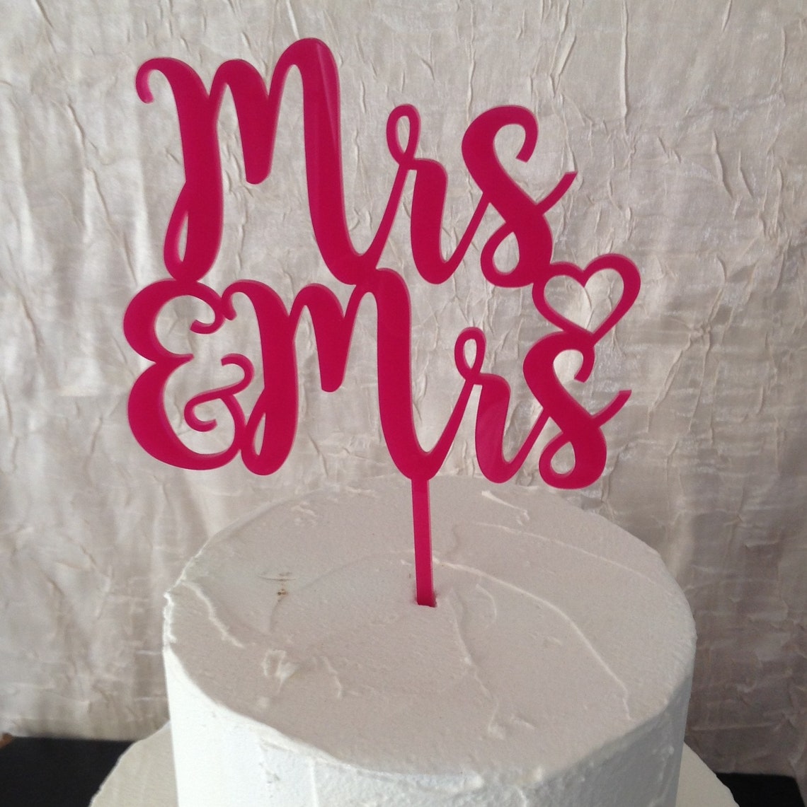 Mrs & Mrs Cake Topper – Wedding Or Anniversary Cake Decor For LGBTQ+ Couples, Black Acrylic