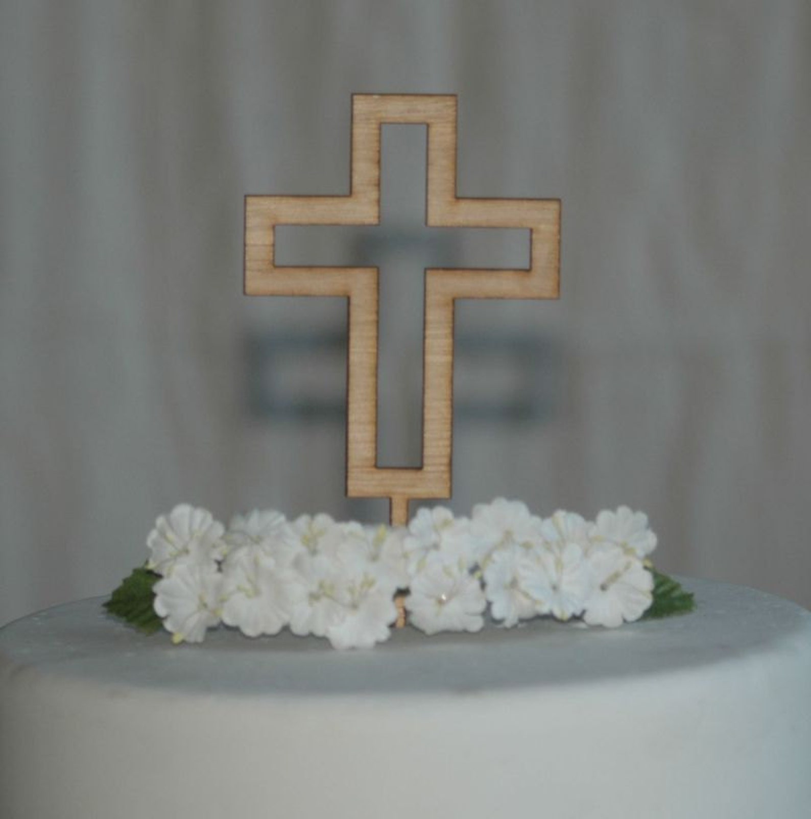 Wooden Cross Cake Topper for Baptism Christening Holy Etsy