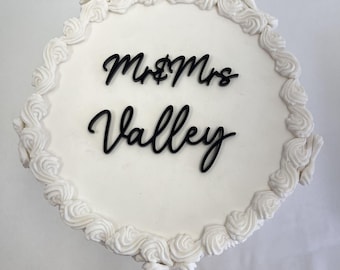 Custom Mr & Mrs Surname Wedding Cake Charm | Acrylic The Surname Cake Topper | Mr and Mr | Mrs and Mrs