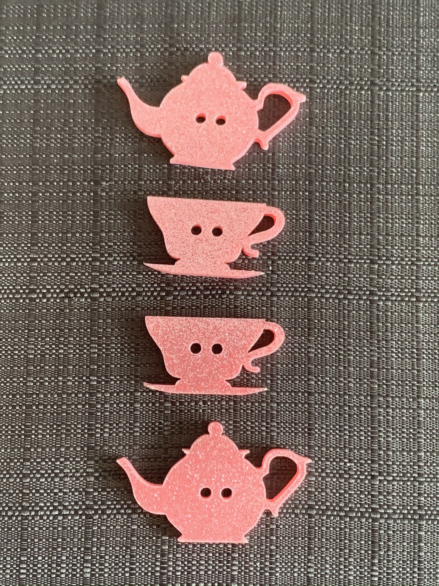 Teapot and Teacup Buttons Decorative Craft Buttons Laser Etsy