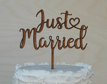Just Married Cake Topper, Wedding cake topper, Mr & Mrs Cake Topper, M. et M., Mme et Mme, ACRYLIQUE ou BOIS.