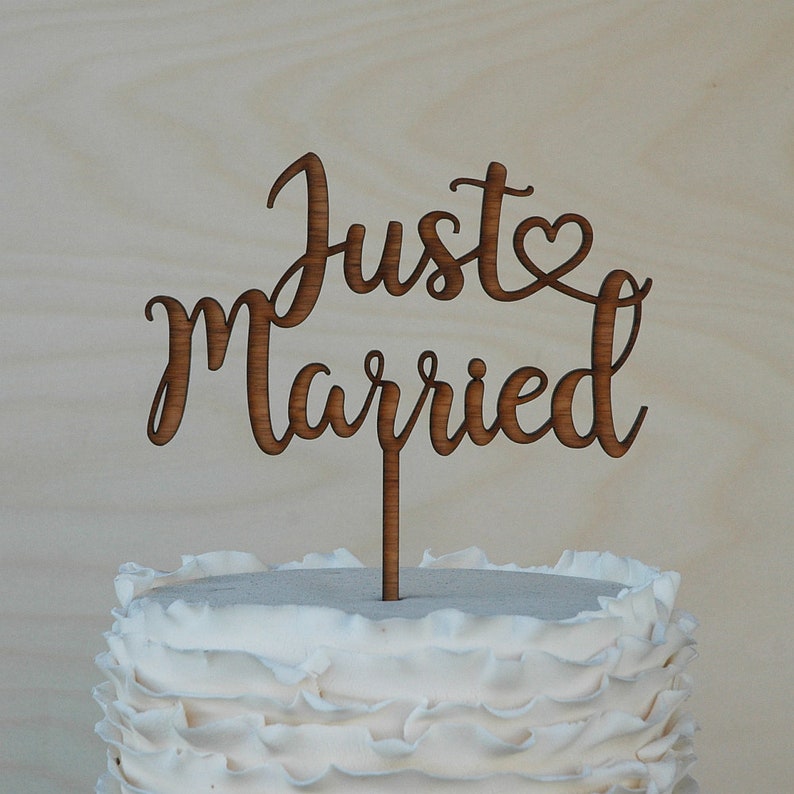 Just Married Cake Topper wedding cake decor Made in your Etsy