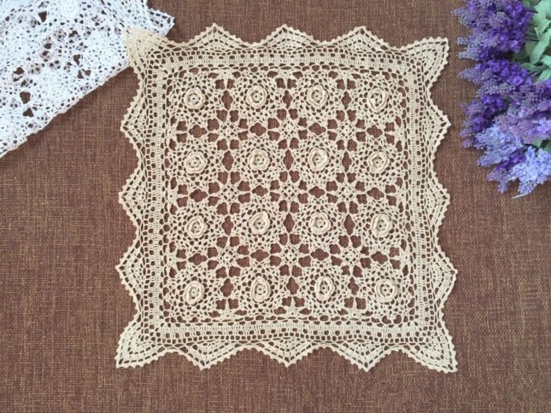 20x20 Square Table Cover Starched Tablecloth Etsy