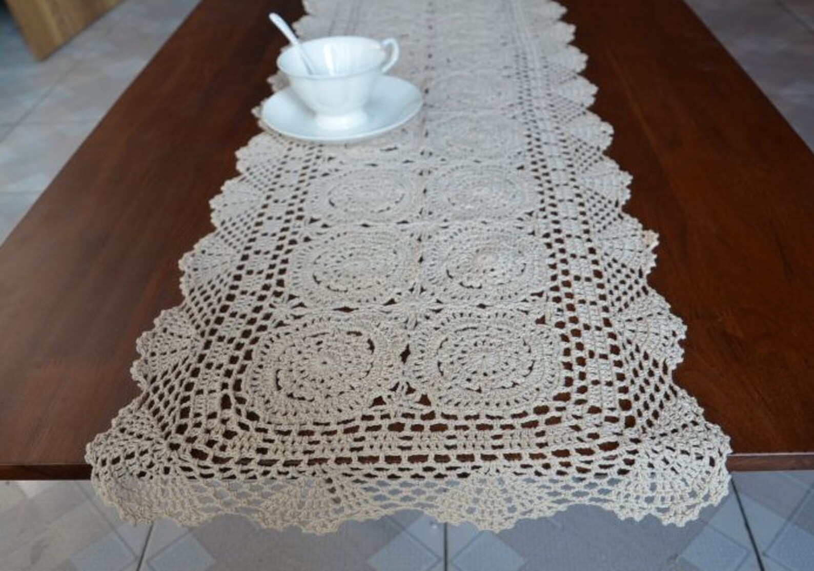 Hand Crocheted Table Runner Oblong 100 Handmade Table Etsy