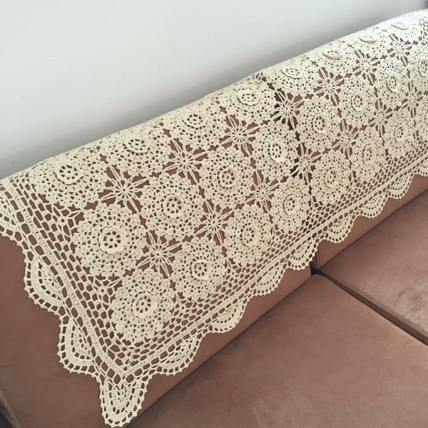 Crochet Sofa Cover Etsy