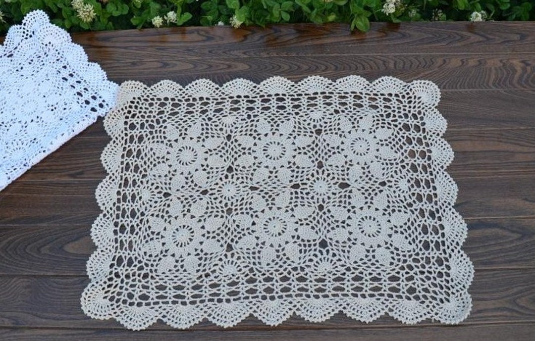 Hsvanyr Crocheted Dollies Dresser Top Protector Elegant Tablecloths Scarf  Cover for Parties Banquet 17x59 inch Centerpiece Anniversary Housewarming