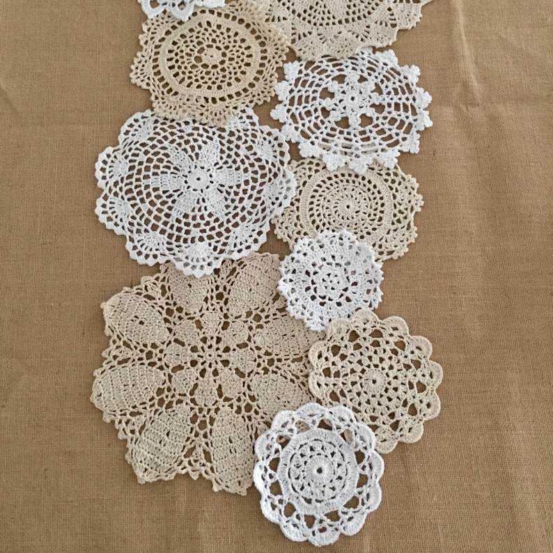 Set of 14 pcs Assorted crocheted doilies hand made lace Etsy