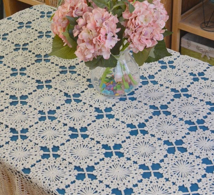 Gorgeous Hand Crocheted Rectangular Tablecloth Country Living Hong Kong Hand Crocheted Rectangular Tablecloth, Can You Use A Rectangular Tablecloth On An Oblong Table