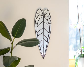 Large Queen Anthurium Warocqueanum Leaf Mirror, Floor Mirror, Modern Mirror, Mirror Wall Decor, Urban Jungle, Bathroom Mirror, Home Decor