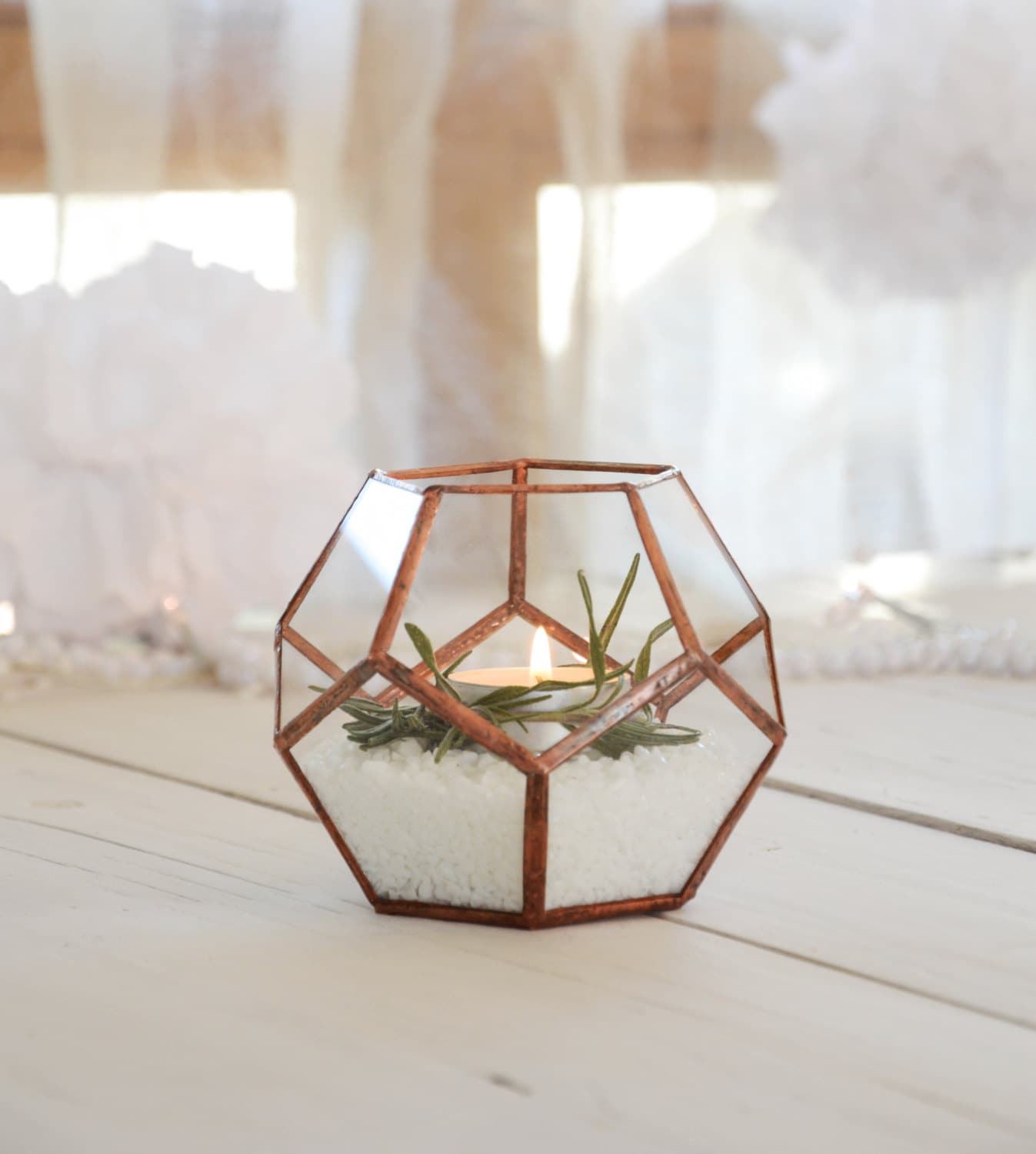 Bougies de Mariage, Cadeaux Terrarium en Verre, Géométrique, Verre Tache, Décoration Table Mariage /