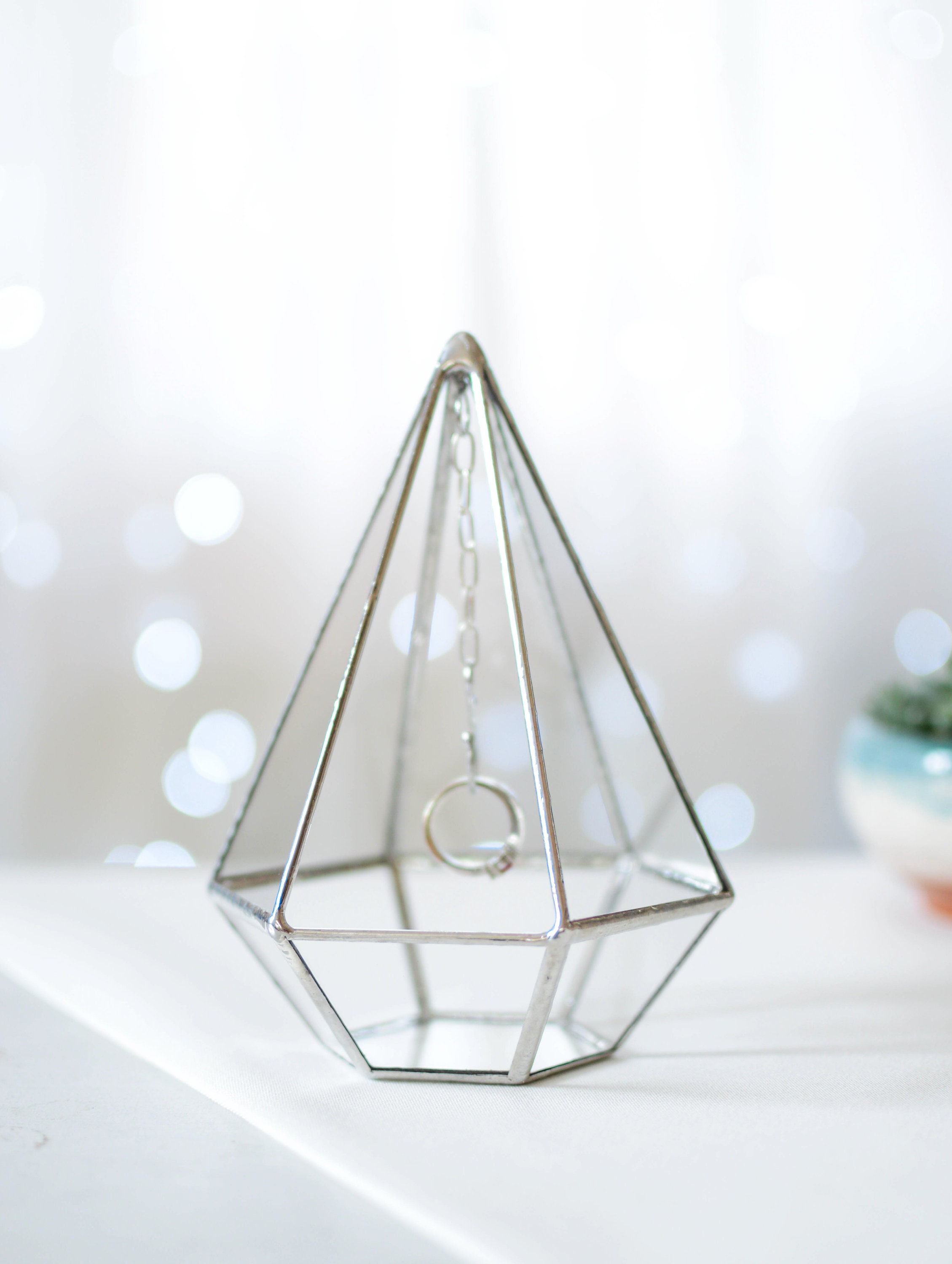 Wedding Ring Holder Wedding Ring Pyramid Mini Glass Etsy