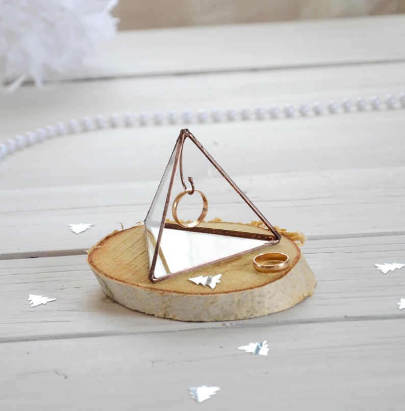 Ring holder pyramid stained glass holder display box Etsy