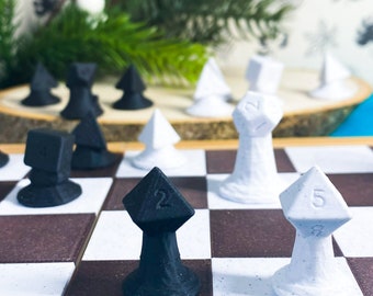 Polyhedral Dice Chess Set- Mini 3D Printed Game Pieces