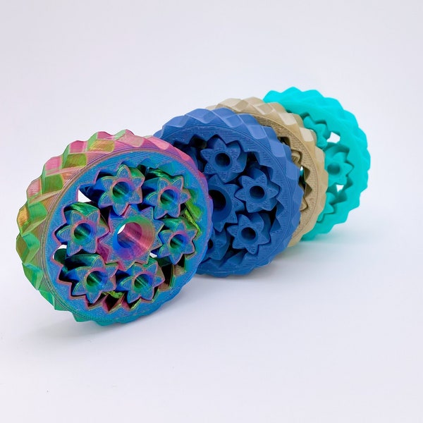 Planetary Gear Fidget Spinner - Herringbone Spinner, Two Sizes, Multiple Colors