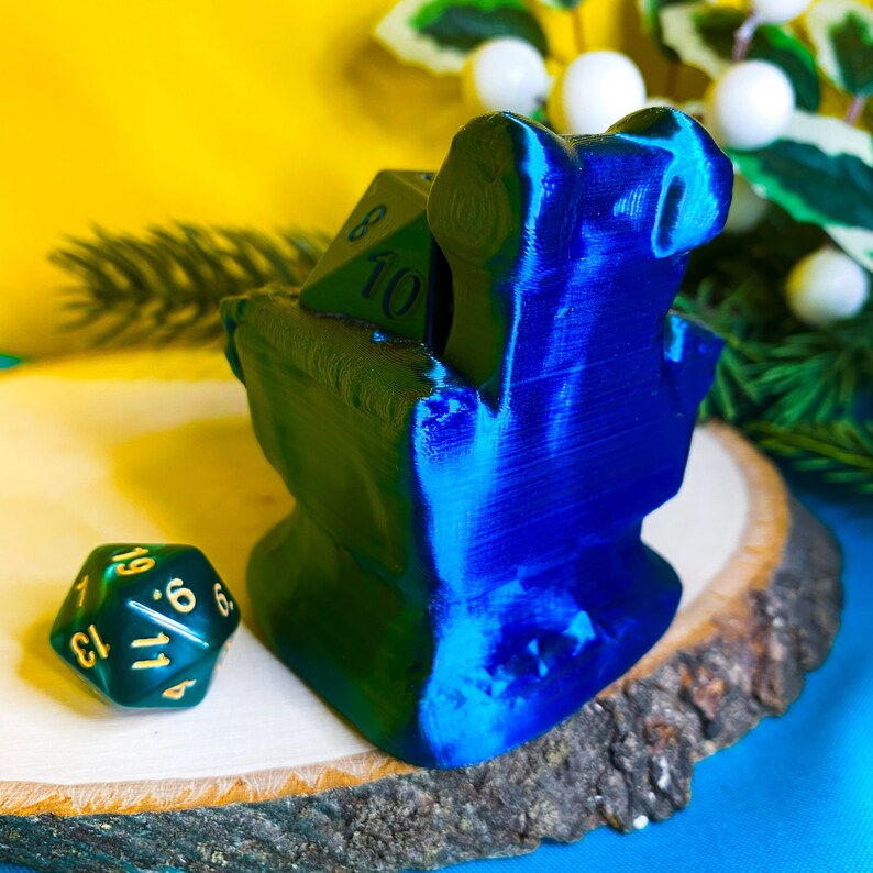 D20 King on Throne Dice Sculpture for RPG and Tabletop Game Fans 3D