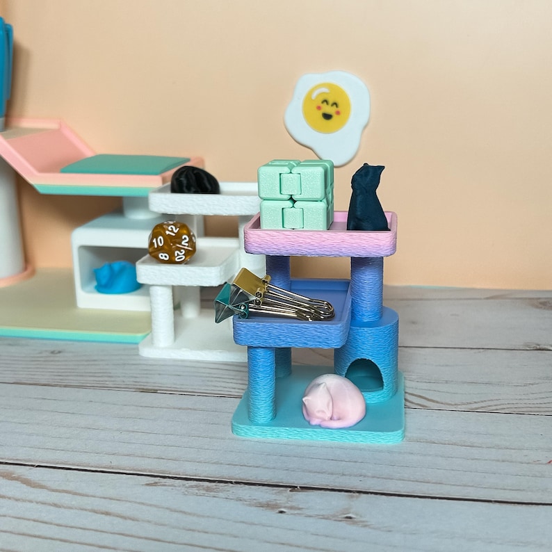 Cat Tree Desk Buddy – Miniature 3D Printed Office Decor image 8